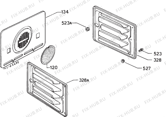 Взрыв-схема плиты (духовки) Zanussi ZSA25W - Схема узла Accessories